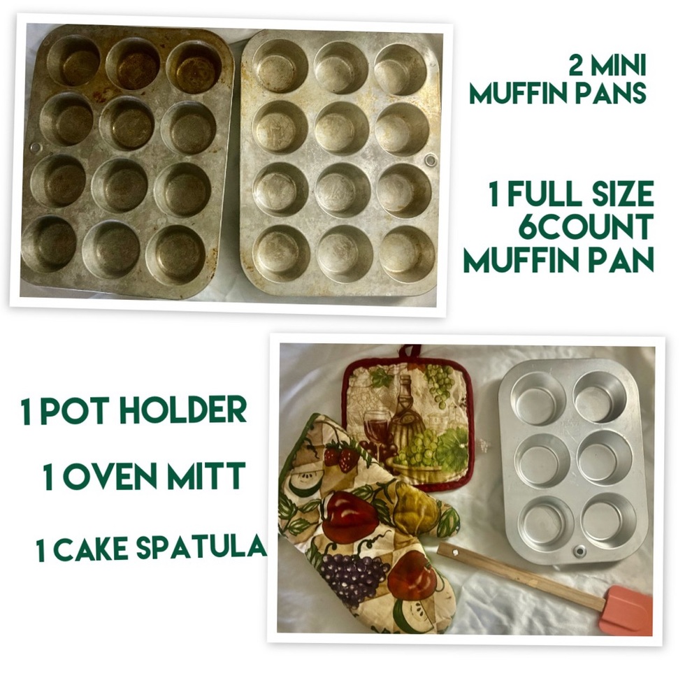 Non-Stick Muffin Pan Set with Oven Mitt and Spatula
